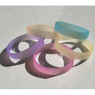 Debossed With Ink Filled UV Silicone Wristband